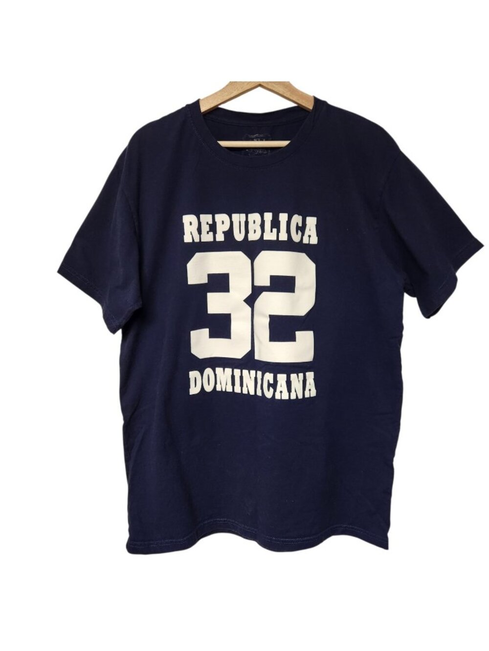 La Treinta y Dos Republica Dominicana #32 Soccer T-Shirt Navy Blue XL